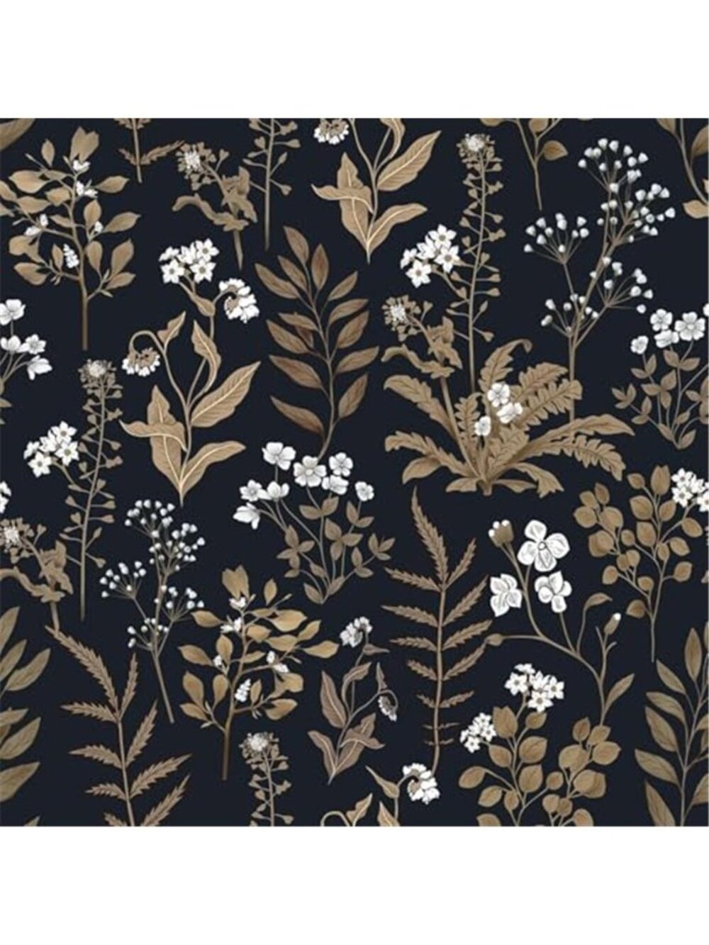 Black Gold Floral Peel Stick Wallpaper Removable Vinyl Contact Paper Roll